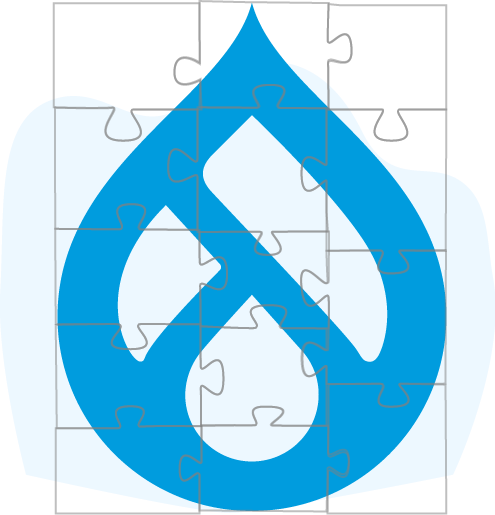 Logo Drupal assemblé en Puzzle