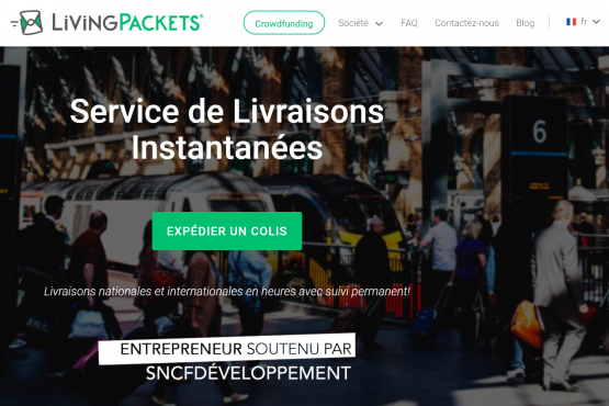 Haut de la page d'accueil du site LivingPackets.com, site Drupal réalisé à Sainte-Luce, près de Nantes, Loire Atlantique