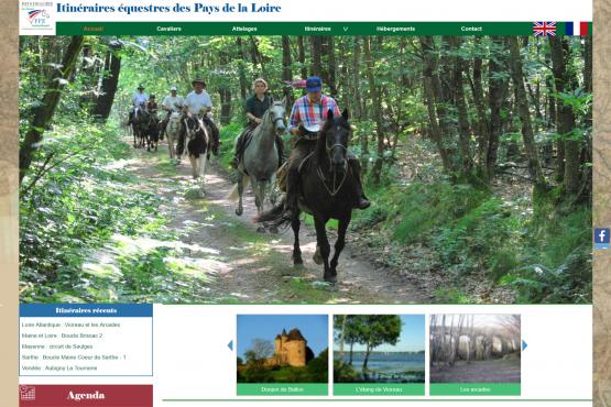 Page d'accueil site itineraires-equestres.fr, site Drupal réalisé à Sainte-Pazanne, Pays de Retz, près de Nantes, Loire Atlantique