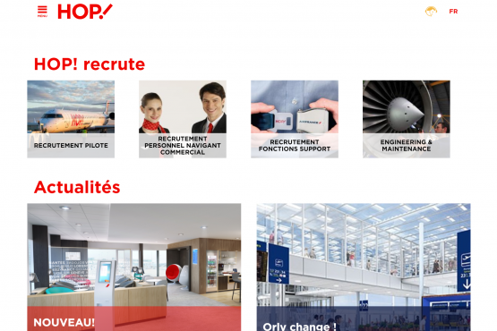 Page d'accueil du site hop.fr, site Drupal réalisé à Bouguenais, près de Nantes, Loire Atlantique